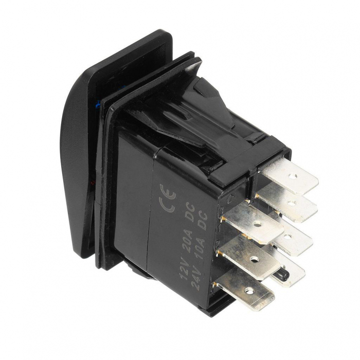 Buton  Intrerupator, Comutator, Аuto-reciproc, De Moment ON OFF, Auto, 12V 24V, cu LED Panou, Lumina Albastru, WINCH , 7 Pin [5]