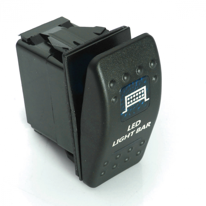 Buton  Intrerupator, Comutator, ON OFF, Auto, 12V 24V, cu LED Panou, Lumina Albastra, LED LIGHT BAR [6]
