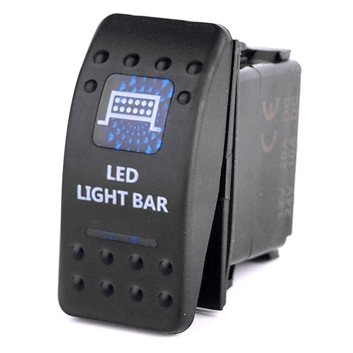 Buton  Intrerupator, Comutator, ON OFF, Auto, 12V 24V, cu LED Panou, Lumina Albastra, LED LIGHT BAR [1]