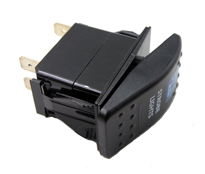 Buton Intrerupator, Comutator, ON OFF, Auto, 12V 24V, cu LED Panou, Lumina Albastra, STROBE LIGHTS [5]