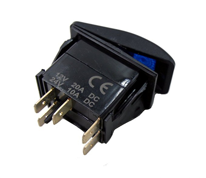 Buton  Intrerupator, Comutator, ON OFF, Auto, 12V 24V, cu LED Panou, Lumina Albastra, WORK LAMP [11]