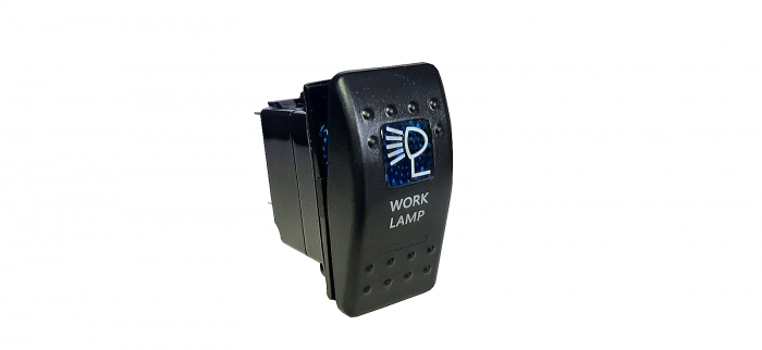 Buton  Intrerupator, Comutator, ON OFF, Auto, 12V 24V, cu LED Panou, Lumina Albastra, WORK LAMP [3]