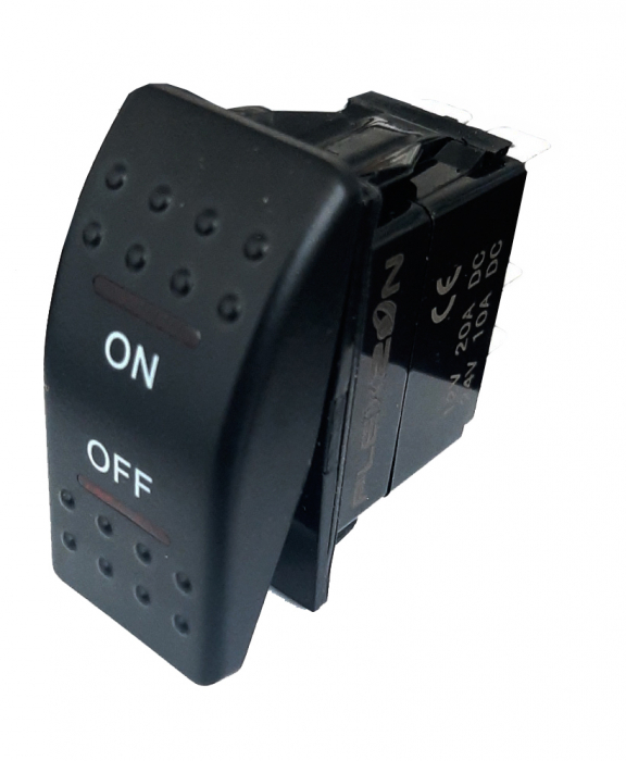 Buton Intrerupator, Comutator, ON OFF, Auto, 12V 24V, cu LED Panou, Lumina Rosie, Universal ON/OFF [4]