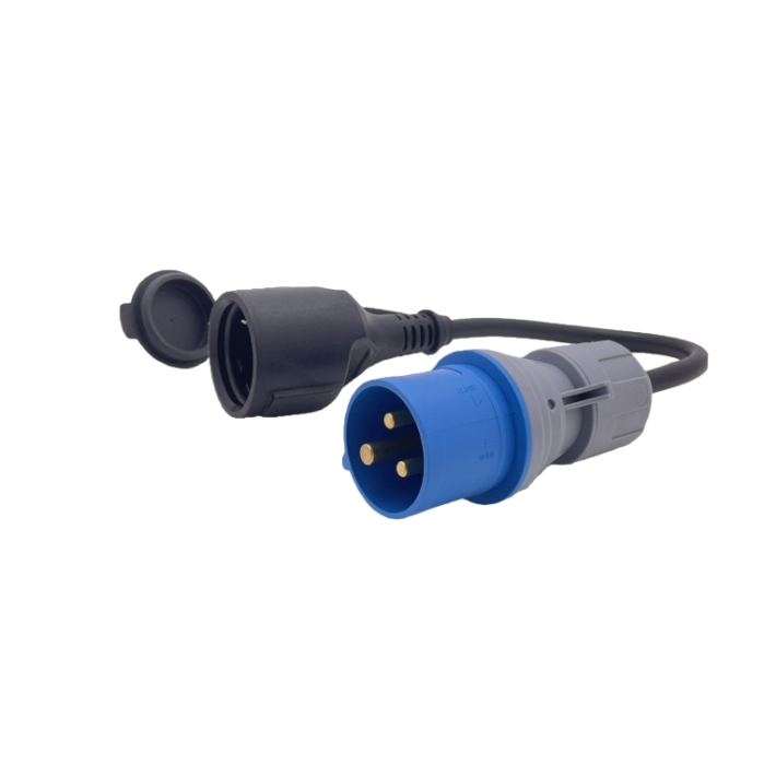 Cablu adaptor CEE la Schuko 30cm - IP44 pentru camping, rulote si utilizare in exterior 3x2,5mm² (230V, 16A) [4]