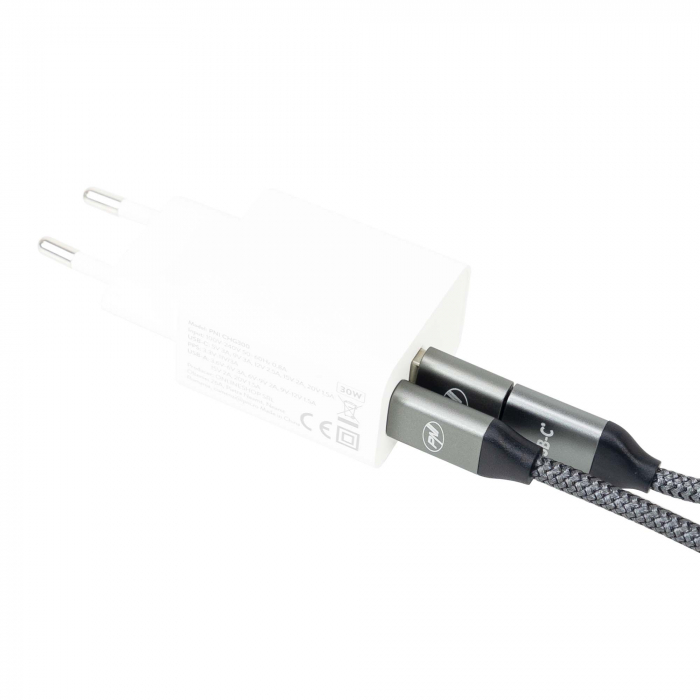 Cablu date si incarcare PNI CD600 USB Type-C la Type-C 60W + adaptor USB Type-C la USB-A, lungime 1m [3]