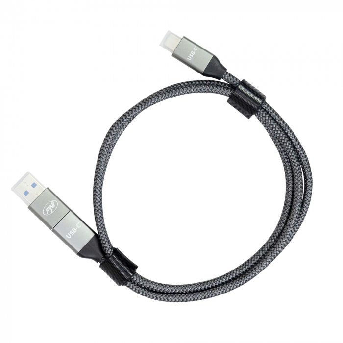 Cablu date si incarcare PNI CD600 USB Type-C la Type-C 60W + adaptor USB Type-C la USB-A, lungime 1m [7]