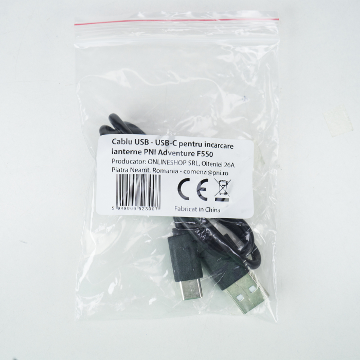 Cablu USB - USB-C pentru incarcare lanterne PNI Adventure F550, PNI Adventure F650 [1]