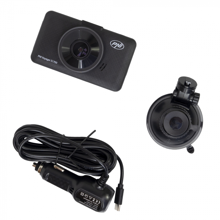 Camera auto DVR PNI Voyager S1700 4K UHD, ecran 3 inch, inregistrare ciclica, monitorizare parcare, detectie miscare, alimentare 12V/24V [3]