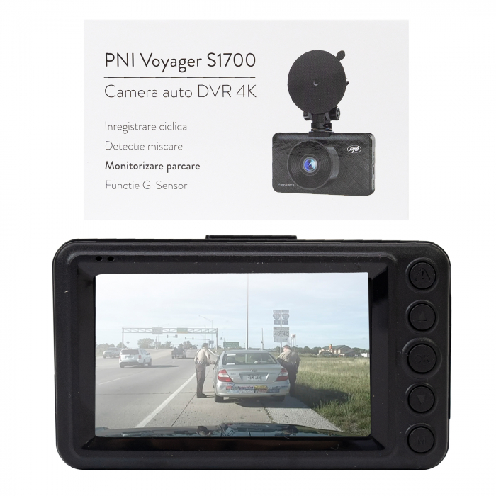 Camera auto DVR PNI Voyager S1700 4K UHD, ecran 3 inch, inregistrare ciclica, monitorizare parcare, detectie miscare, alimentare 12V/24V [18]