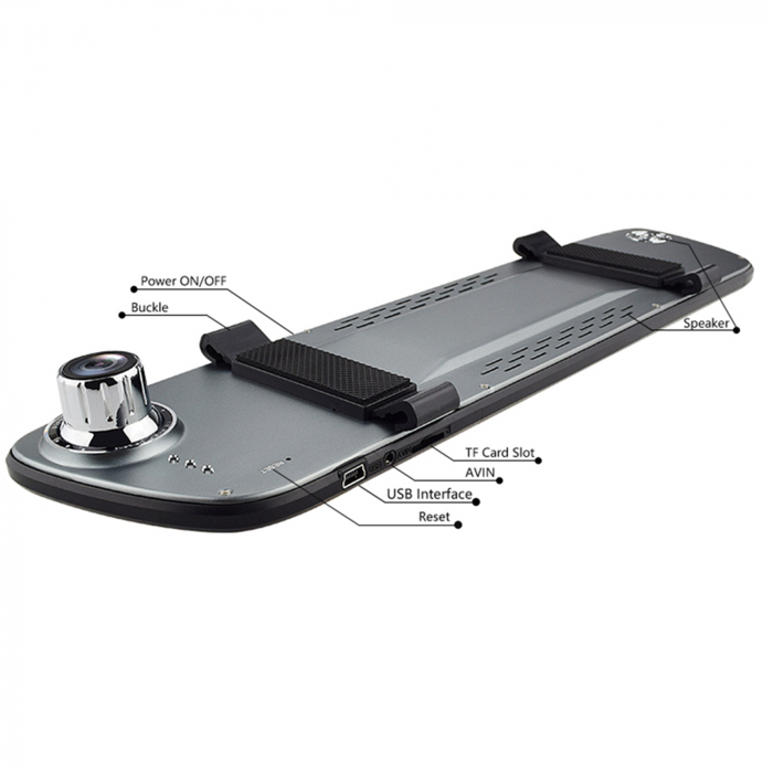 Camera auto DVR PNI Voyager S2000 Full HD incorporata in oglinda retrovizoare 1080P 170 grade, 5 inch, touchscreen IPS, aplicat pe oglinda retrovizoare si camera de mers inapoi 120 grade VGA, mod noap [3]