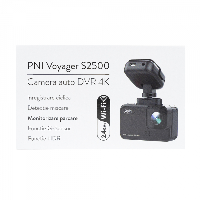 Camera auto DVR PNI Voyager S2500 WiFi, 4K UHD, ecran 2 inch, inregistrare ciclica, monitorizare parcare, detectie miscare, inregistrare video si audio, alimentare 12V/24V [13]