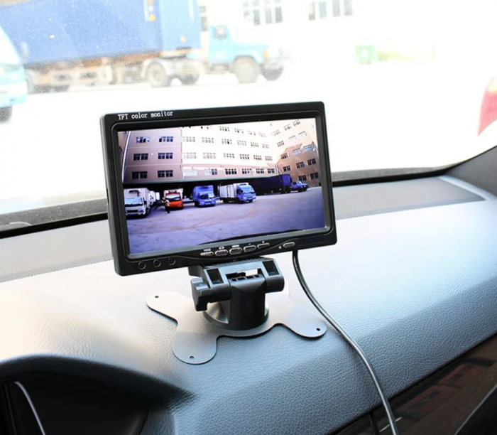 Camere Video Auto Marsarier cu ecran de 7 inch, suport și telecomandă, 18 LED-uri IR, calitate HD, 12-24V [12]