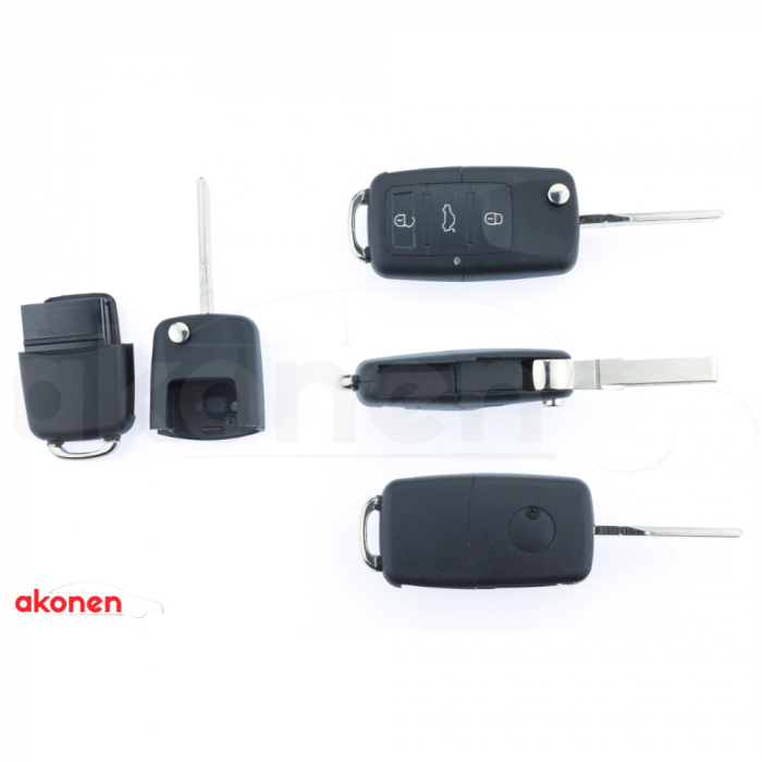 Carcasa Cheie Contact Pentru Volkswagen Jetta / Passat (B5-B6-B7) / Polo / Scirocco / Tiguan, 3 Butoane, Cu Cheie [1]
