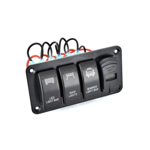Carcasa suport cu 3 butoane tip Rocket ,voltmetru si USB [1]