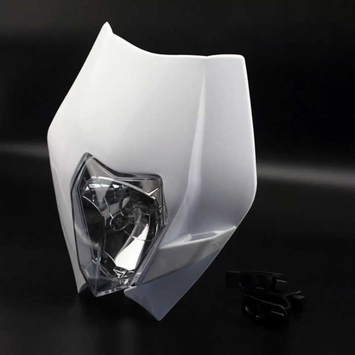 Carena si far fata pentru motociclete, alba, cu faza scurta si lunga – Model universal pentru ENDURO / Trail / Streetfighter [6]