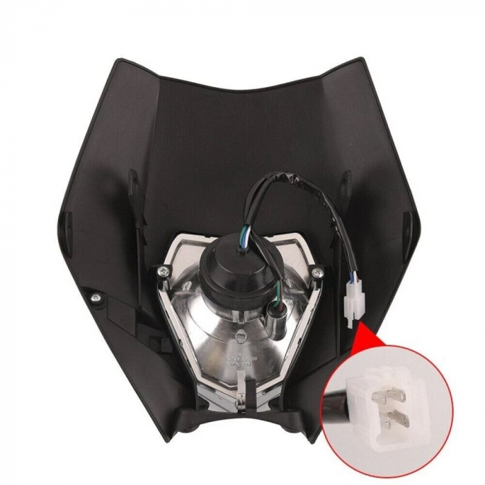 Carena si far fata pentru motociclete, negru, cu faza scurta si lunga – Model universal pentru ENDURO / Trail / Streetfighter [6]
