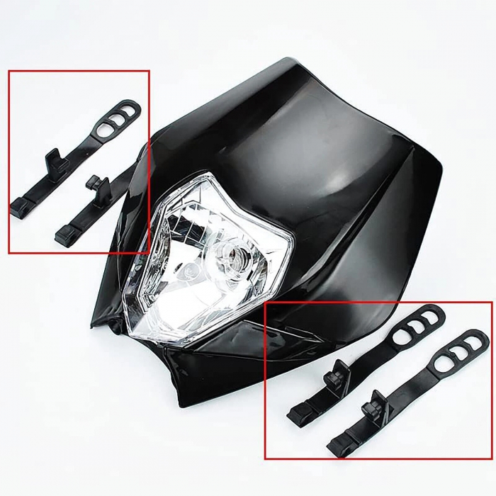 Carena si far fata pentru motociclete, negru, cu faza scurta si lunga – Model universal pentru ENDURO / Trail / Streetfighter [11]