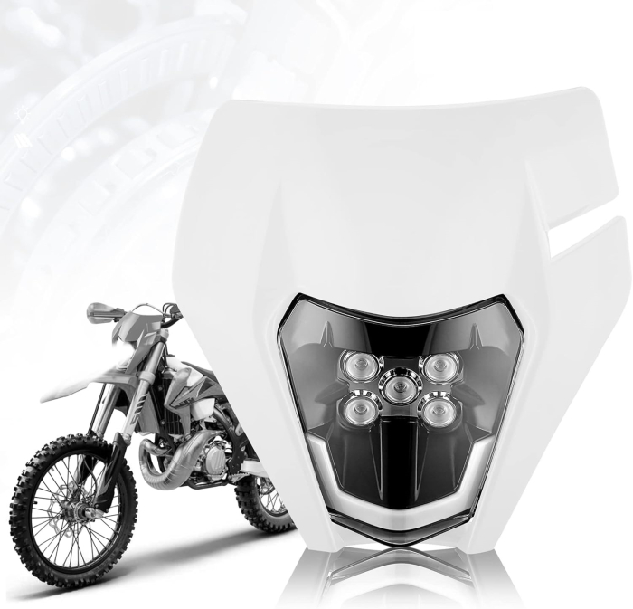 Carena si far LED fata pentru motociclete, Alba, cu faza scurta si lunga - Model universal pentru ENDURO / Trail / Streetfighter [6]