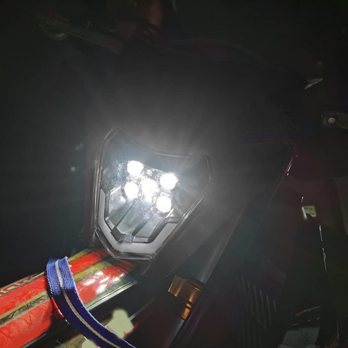 Carena si far LED fata pentru motociclete, Negru, cu faza scurta si lunga - Model universal pentru ENDURO / Trail / Streetfighter [4]