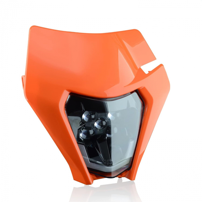 Carena si far LED fata pentru motociclete, portocalie, cu faza scurta si lunga – Model universal pentru ENDURO / Trail / Streetfighter [7]
