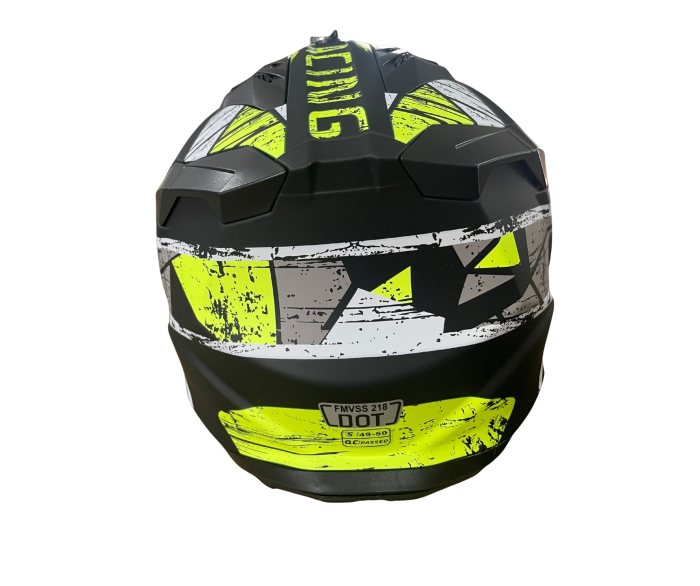 Casca copii Motocross - Enduro pentru motocicleta, ATV, bicicleta - marimea XS (47-48 cm), negru mat cu design galben neon [4]