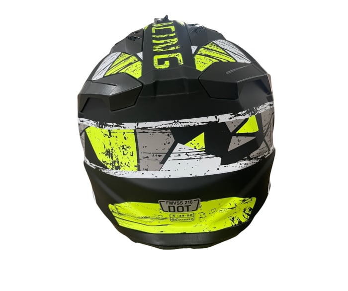 Casca copii Motocross - Enduro pentru motocicleta, ATV, bicicleta - marimea XS (47-48 cm), negru mat cu design galben neon [4]