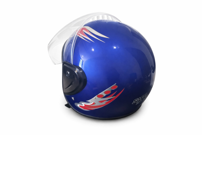 Casca cu viziera pentru motor, scuter, ATV - marime M/L, albastru metalizat [2]