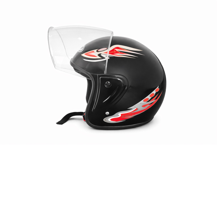 Casca cu viziera pentru motor, scuter, ATV - marime M/L, negru metalizat [5]