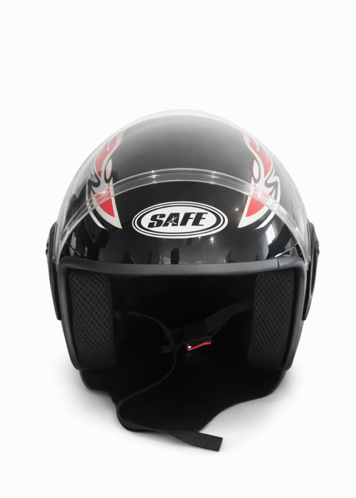 Casca cu viziera pentru motor, scuter, ATV - marime M/L, negru metalizat [2]