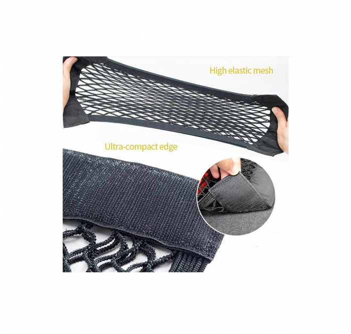 Plasa elastica / organizator portbagaj tip buznar cu scai si banda dublu adeziva M 25*40cm [1]