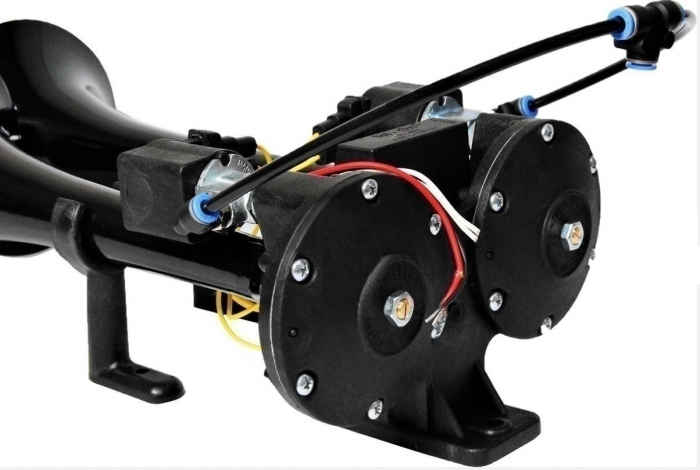 Claxon Auto TGV HI-DO, Doua Melodii, Pentru Autoturisme, Camion, TIR, Doua Trompete, 12V, 135db, Negru [3]