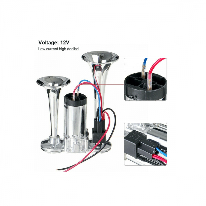 Claxon cu 2 goarne si compresor 12V [4]