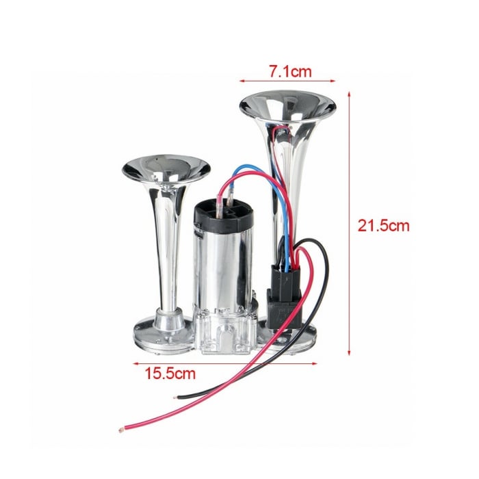 Claxon cu 2 goarne si compresor 12V [3]