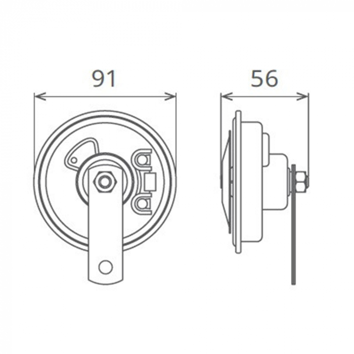 CLAXON ELECTROMAGNETIC, TIP DISC, 24V 3A TON INALT [2]