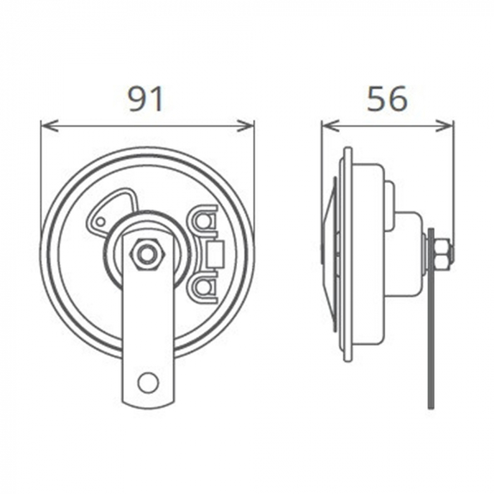 CLAXON ELECTROMAGNETIC, TIP DISC, 24V 3A TON JOS [3]