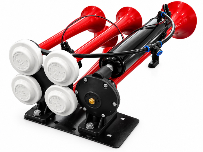 Claxon Pneumatic cu 5 Trompete 24V Super Resonant Air Dadan pentru Camion, TIR si Autobuz, 125 dB, 3-10 Bar [7]