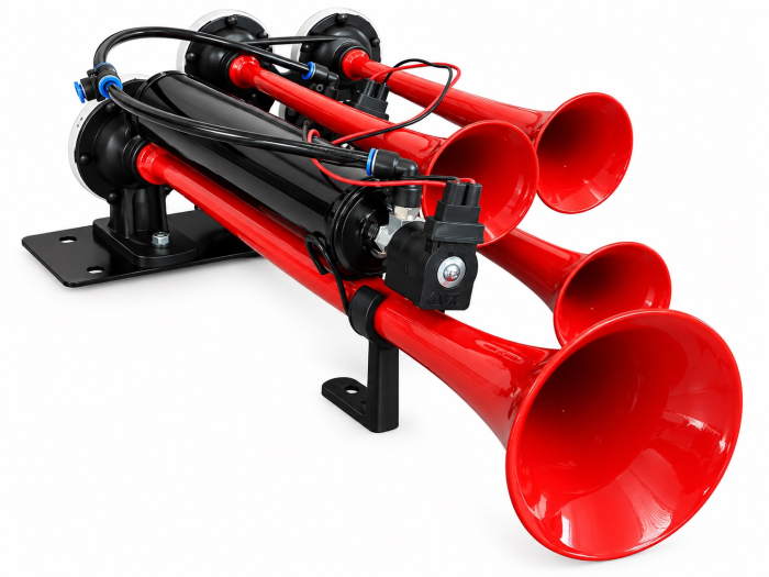 Claxon Pneumatic cu 5 Trompete 24V Super Resonant Air Dadan pentru Camion, TIR si Autobuz, 125 dB, 3-10 Bar [4]