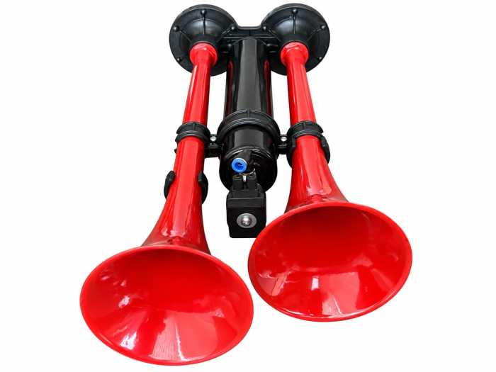 Claxon Pneumatic Dublu 24V Super Apollo Echo pentru Camion, TIR si Autobuz, 125 dB, 3-10 Bar [6]