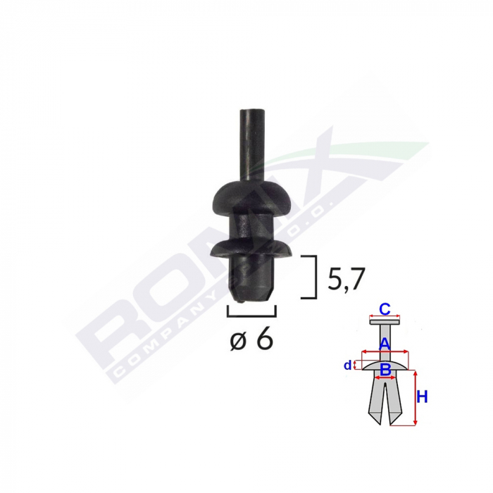 Clips Fixare Agatator Citroen Fiat Peugeot Seat Skoda - Negru Set 10 Buc [2]