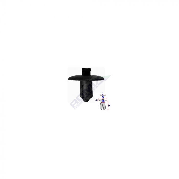 Clips Fixare Elemente Exterioare Pentru Audi/Lexus/Toyota 7.4X12.3Mm - Negru Set 5 Buc [2]