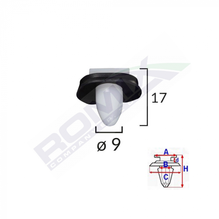 Clips Fixare Elemente Exterioare Pentru Citroen/Peugeot/Fiat 9X17Mm - Alb Set 10 Buc [2]