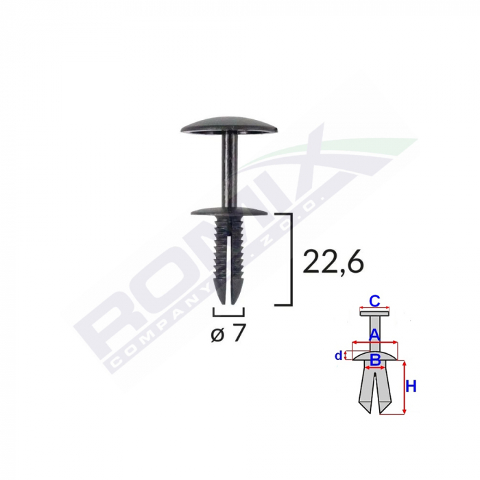 Clips Fixare Pentru Ford 7X22.6 - Negru Set 10 Buc [2]