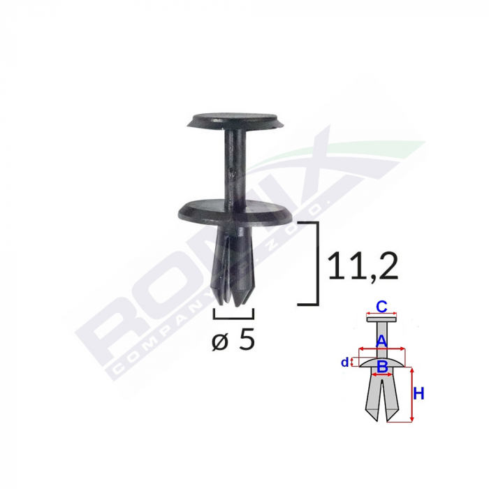 Clips Fixare Pentru Mercedes 5X11.2Mm - Negru Set 10 Buc [2]