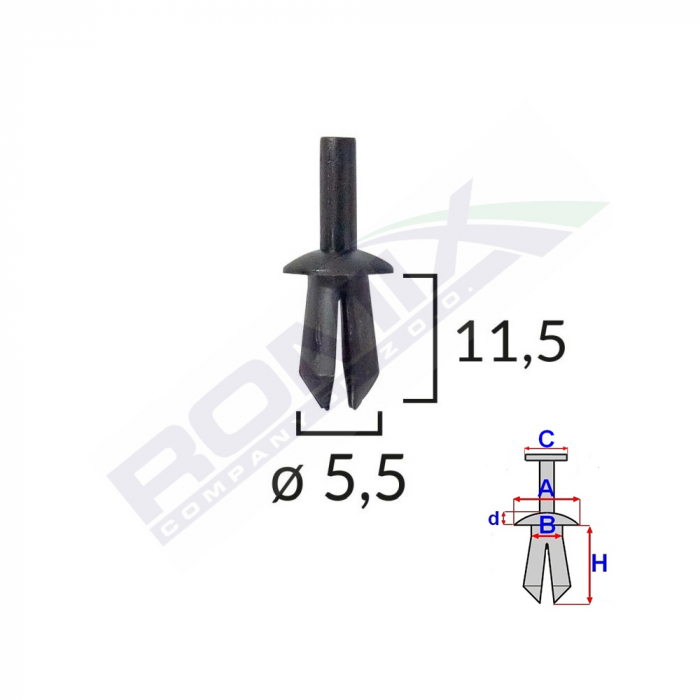 Clips Fixare Pentru Renault/Vw Audi Fiat Seat - Negru Set 25 Buc [2]