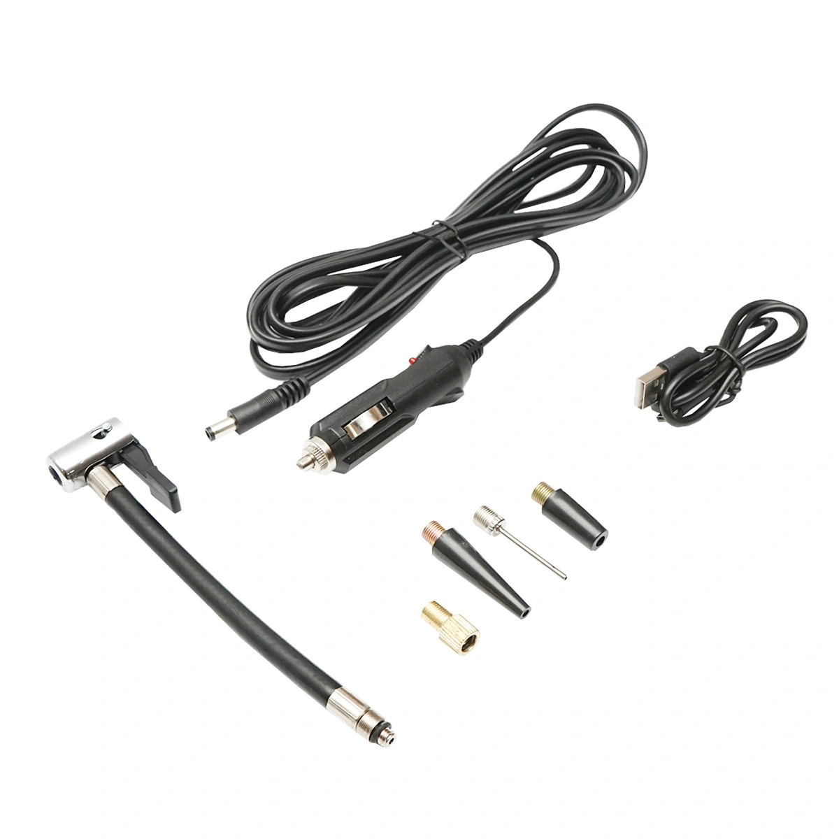 Compresor aer portabil negru 12,4V baterie 6000Am reincarcabila [3]