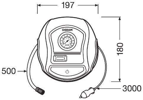 Compresor Auto 12V 120 W cu afisaj analogic Tyreinflate 200 Osram [2]