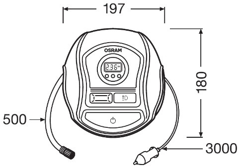 Compresor Auto 12V 120 W cu afisaj digital Tyreinflate 450 Osram [3]