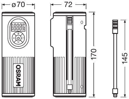 Compresor Auto Cu Acumulator 5200 Mah Si Afisaj Digital Tyreinflate 2000 Osram [3]