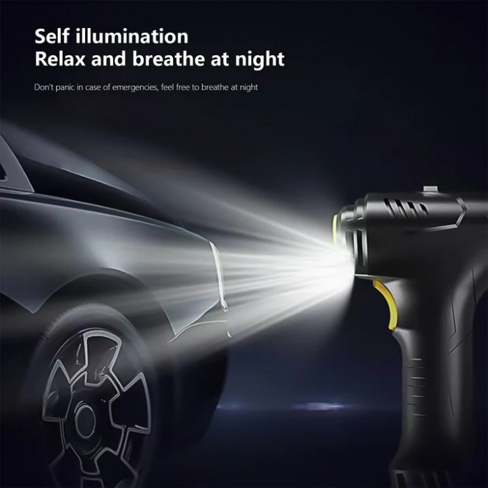 Compresor Auto Portabil, Display Digital, Fara Fir, 10 Bari, 150 Psi, Lampa De Lucru, Din PVC Negru [12]