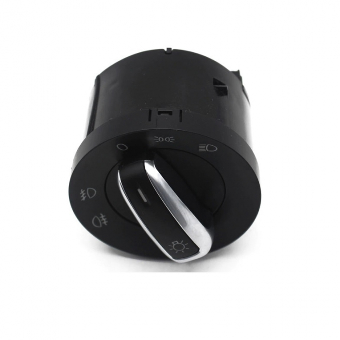 Comutator Bloc Lumini VW Golf 5 Passat B6 Caddy fara functie automata - Negru/Chrome [6]